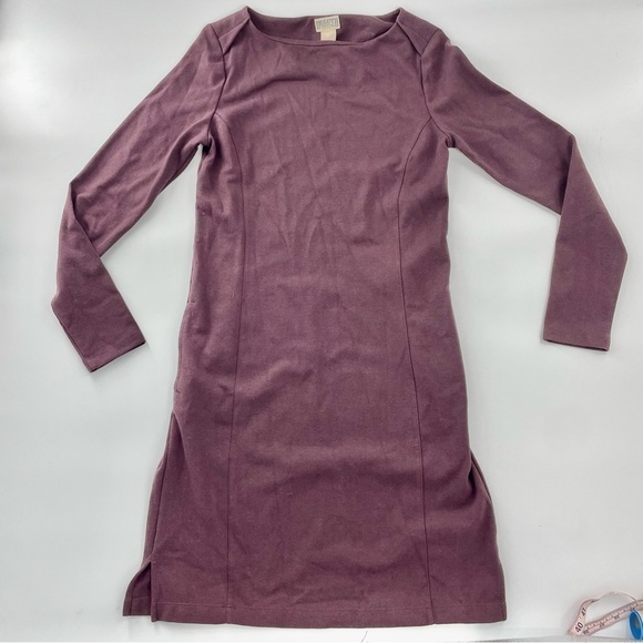 Duluth Trading Co Long Sleeve Plum Boat Neck Ponte Dress with Pockets - Picture 3 of 10